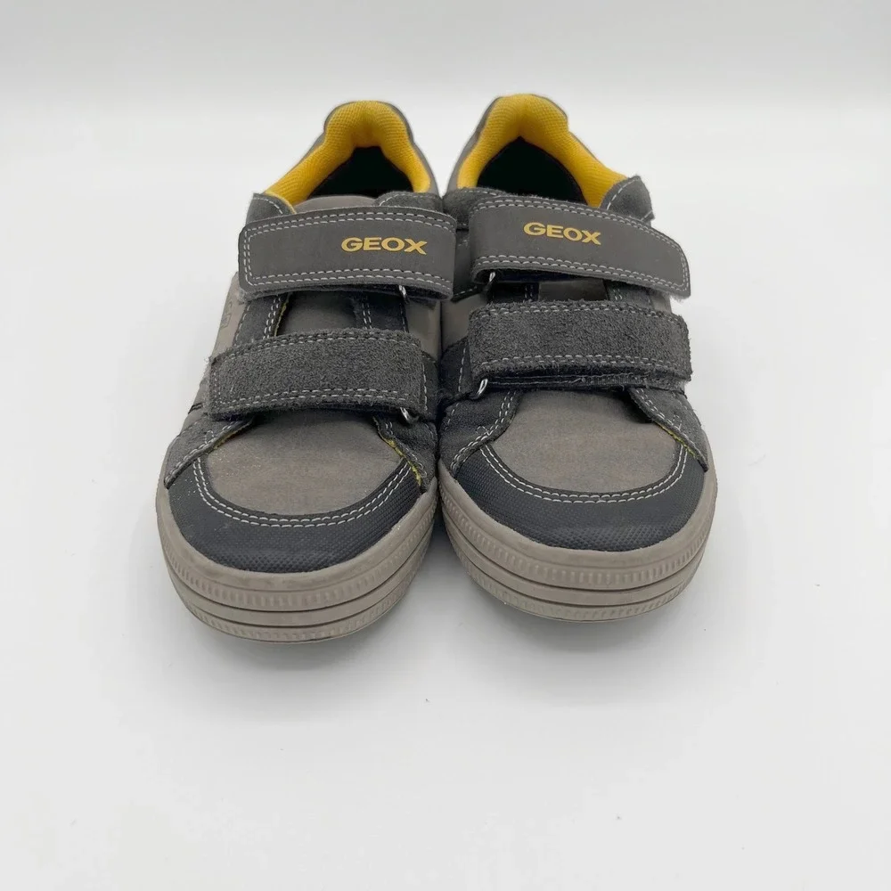 Geox Kids Gray‎ Yellow Adjustable Strap Sneakers Shoes Size US 1 Athletic Comfot - Picture 3 of 8